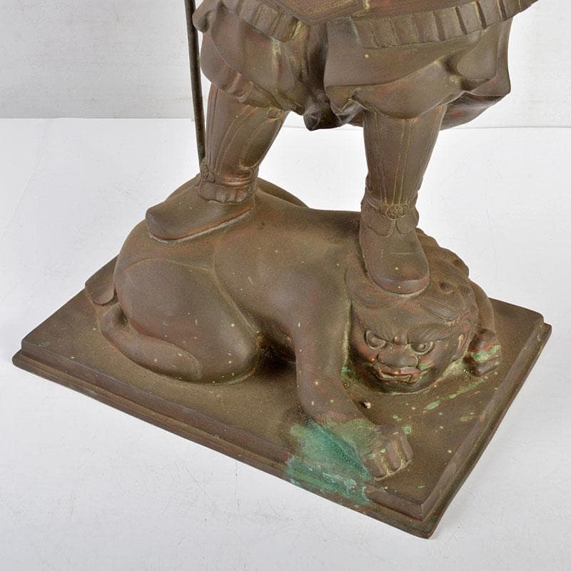 仏教美術　古銅　毘沙門天　仏像　置物　G　R4843B