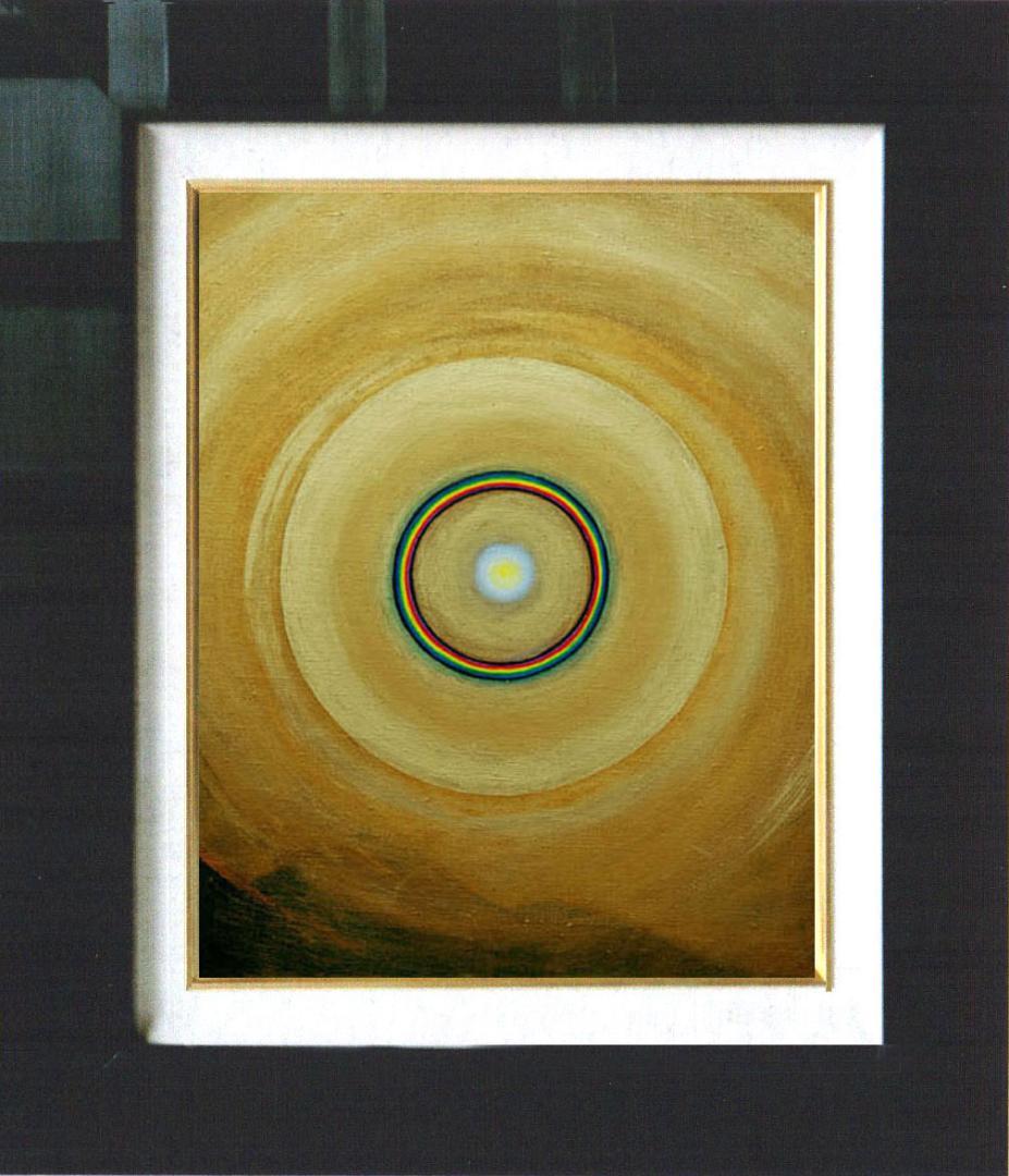 油絵 菅家令子 絵画インテリア額付(青緑+金色の枠)F6-G282023希望祈り