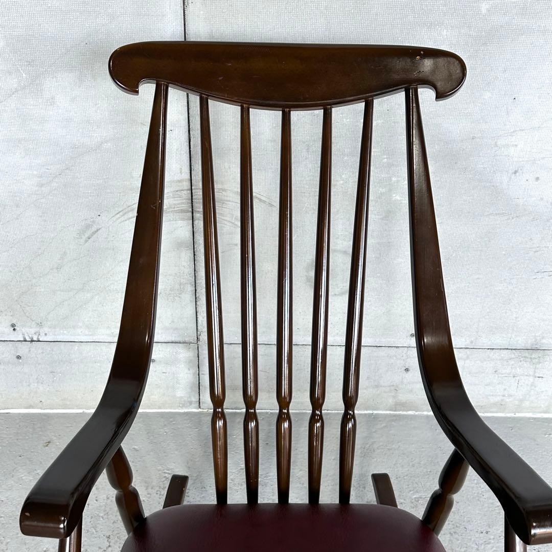 ★古家具ビンテージ★鳥取家具 木製フレーム ロッキングチェア ミッドセンチュリー