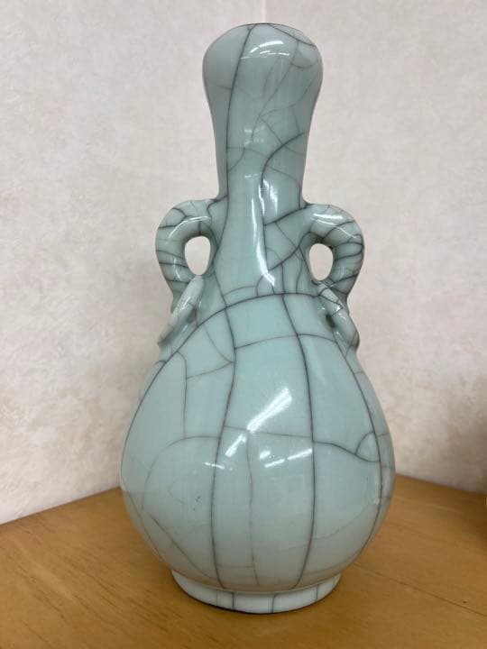 中国元明模倣宗朝官窯花瓶　骨董唐物古美術品アンティーク江戸　コレクション　青磁