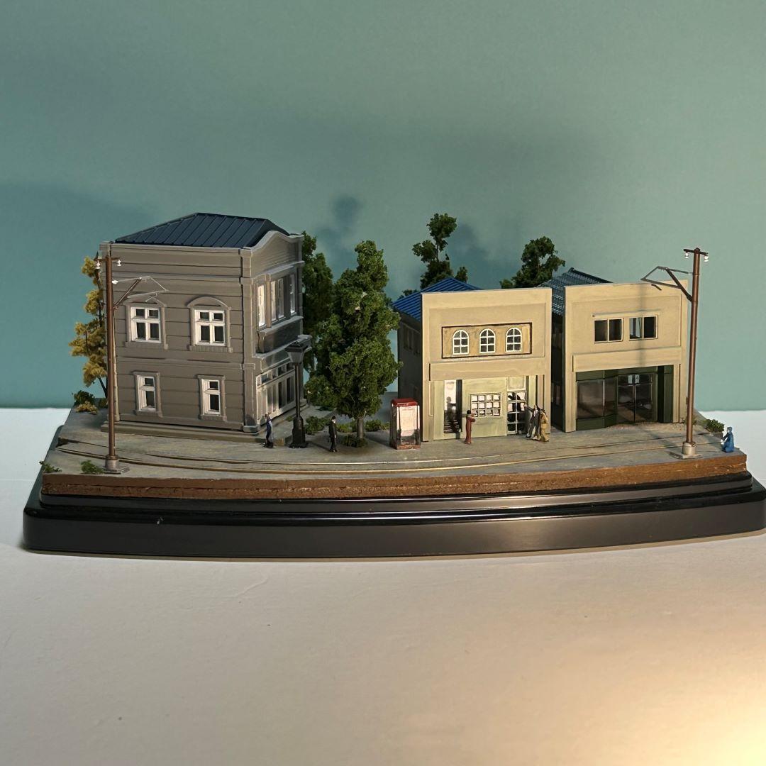 函館市電末広町界隈　市電の走る街　 鉄道ジオラマ　Nゲージ 展示台