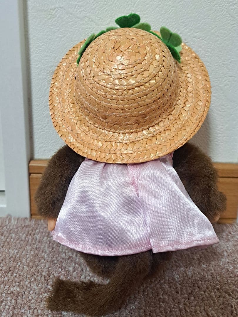 モンチッチぬいぐるみ ピンクドレス 麦わら帽子