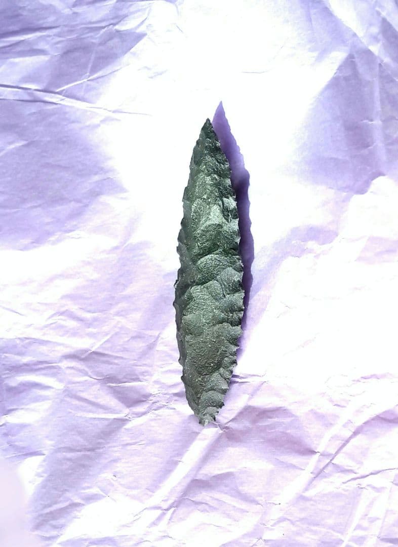 原始人 アイヌ 仕様 尖頭器 b 石器 模写　サヌカイト ポイント 槍