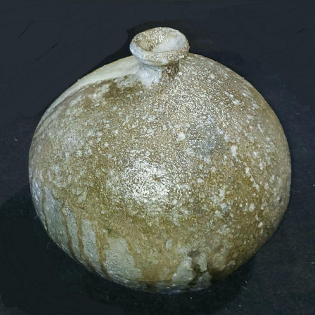 自然釉信楽かぶら花入