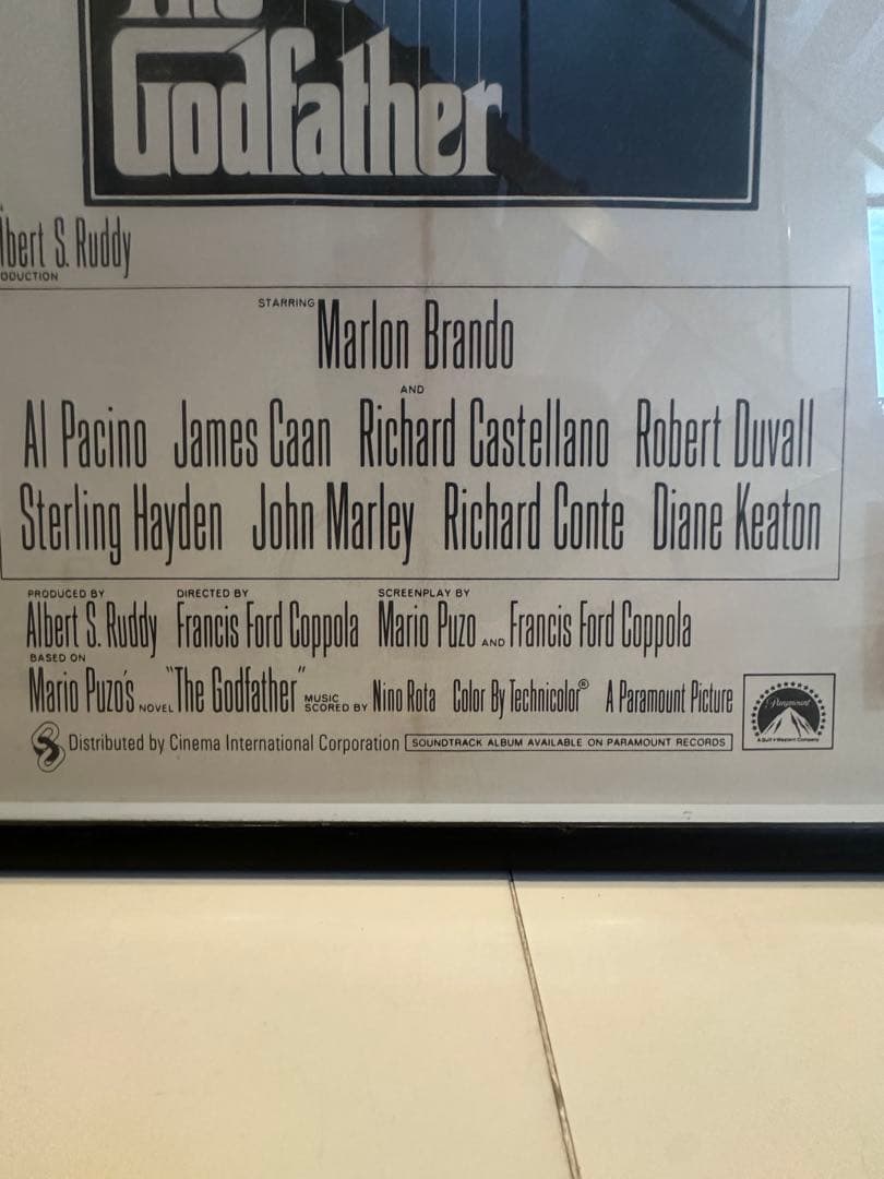 The Godfather 1972 オリジナルポスター 額装済　希少スタンプ入