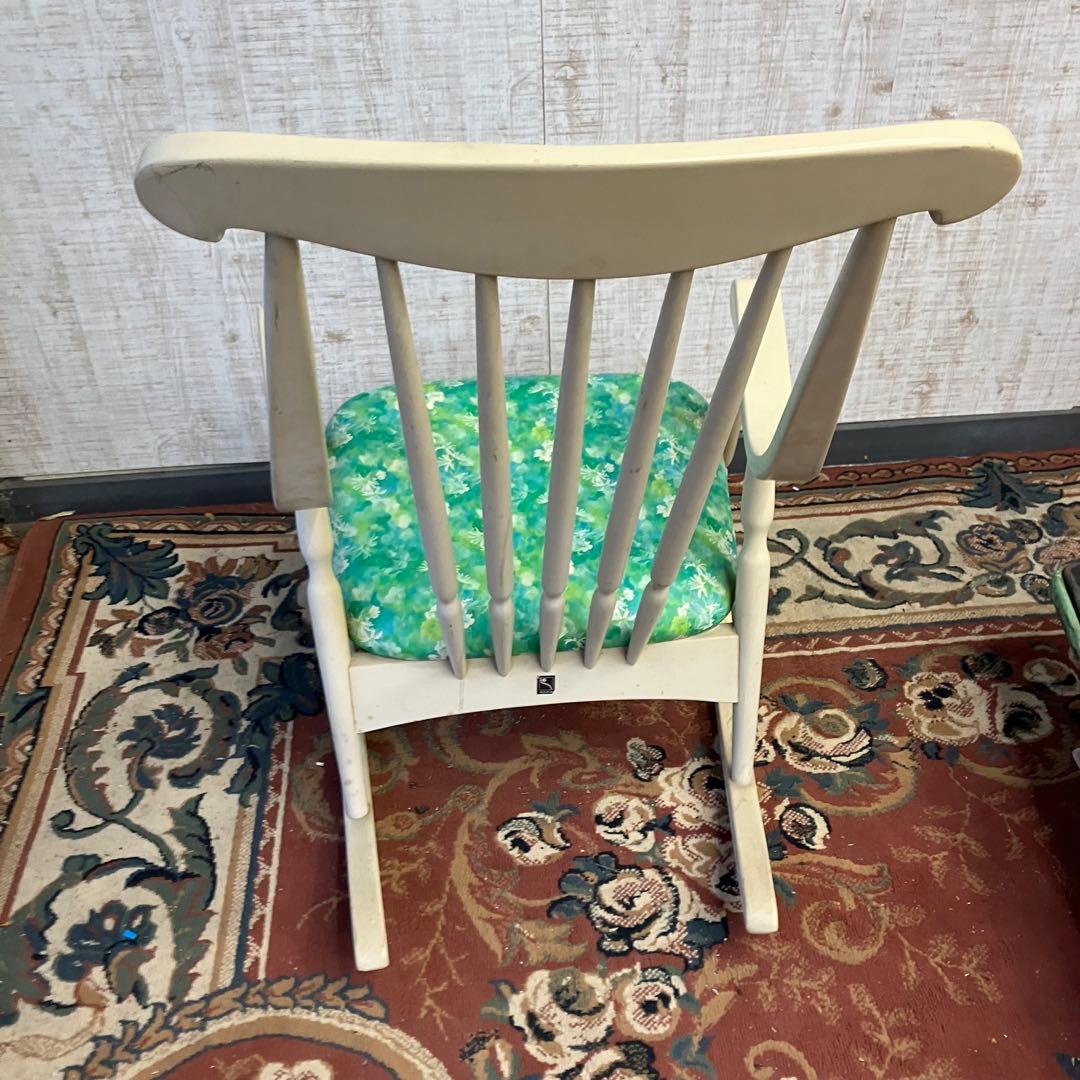 昭和レトロ 鳥取家具 花柄 木製 ロッキングチェア アームチェア ベントウッド