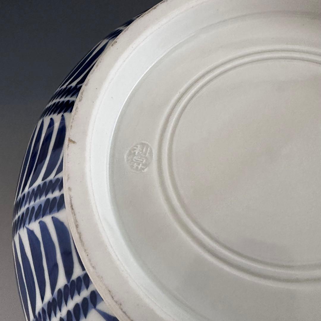 茶道具　染付　俵形　七福神絵　水指　加藤利昇　共箱　京焼　茶会　初釜　縁起が良い