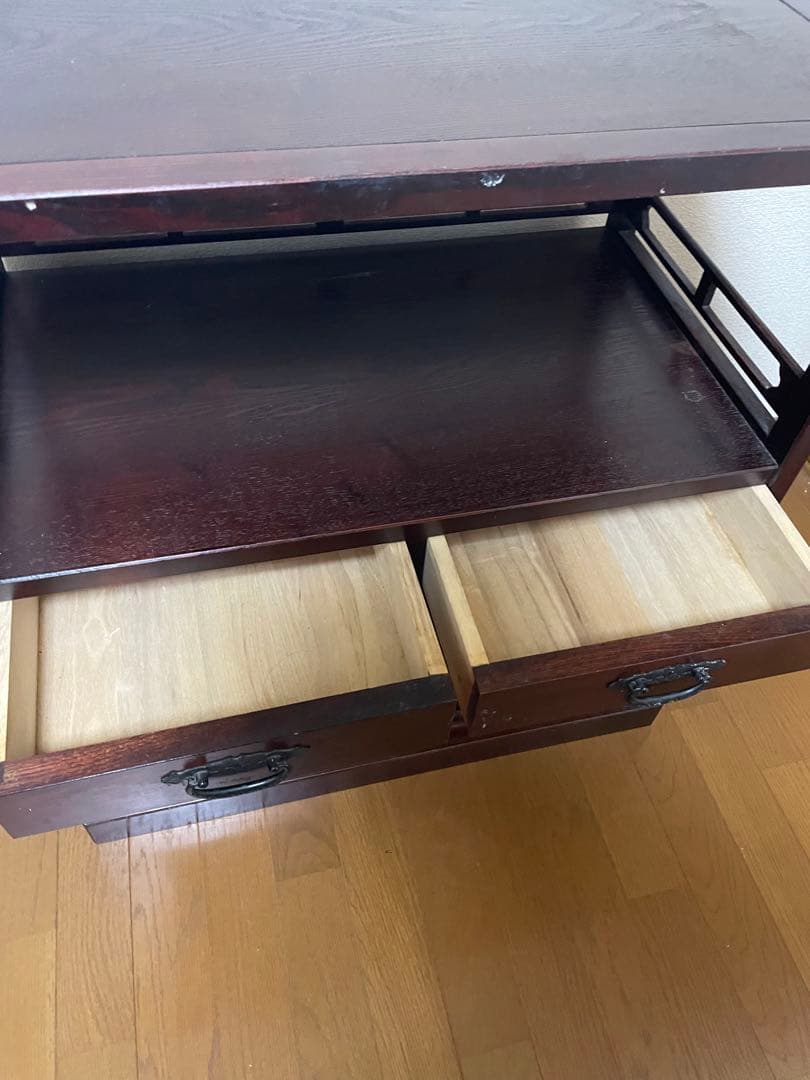 レトロ　キャビネット　チェスト　和風ダークブラウン収納家具 中型