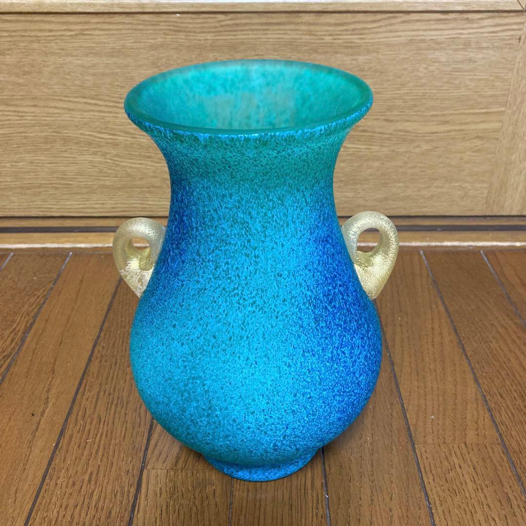 岩田久利作「絲韻」ガラス花瓶、宙吹きガラス