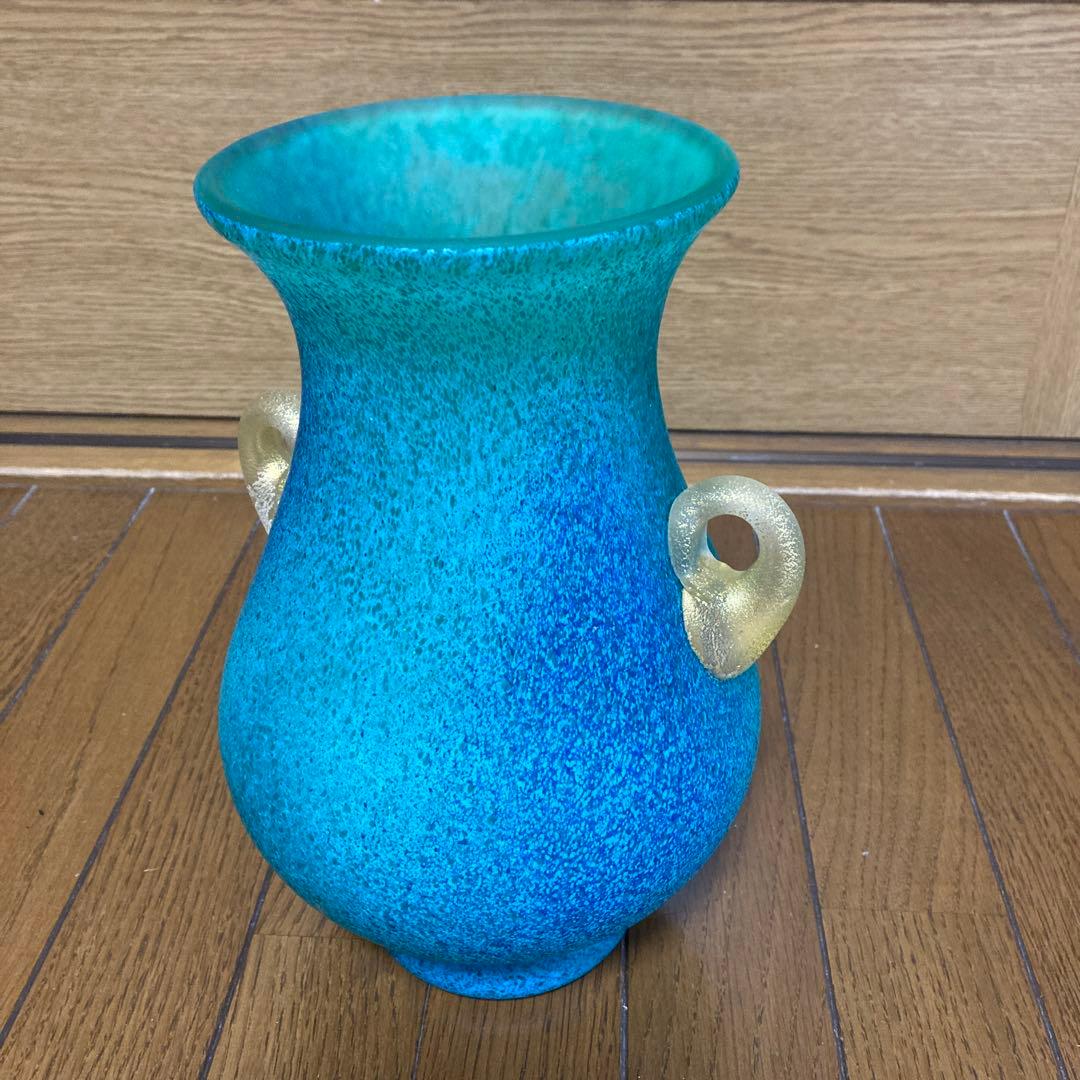 岩田久利作「絲韻」ガラス花瓶、宙吹きガラス