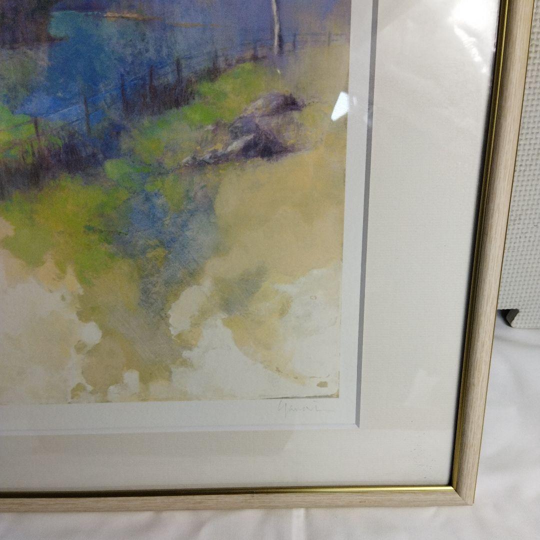 柳井貴光　風景画 初夏　軽井沢　千ケ滝　フレーム付き