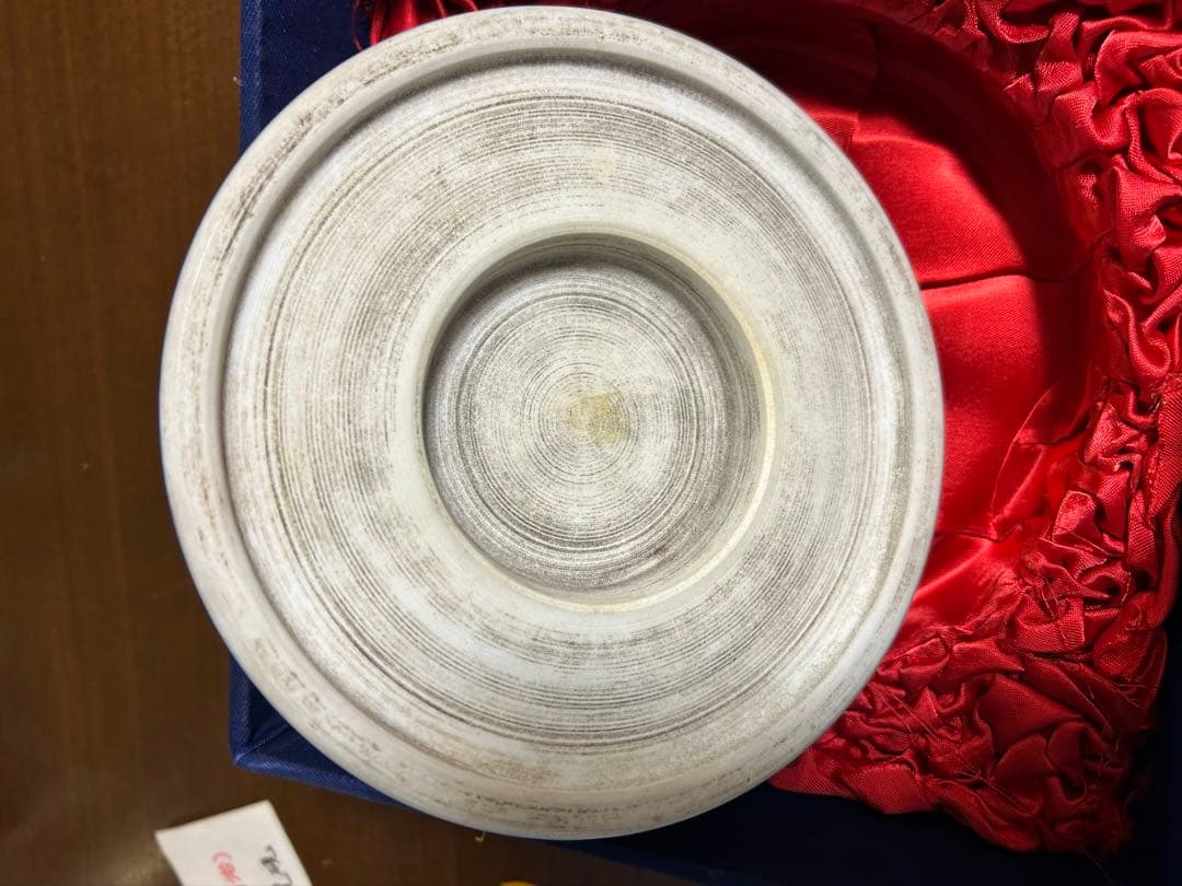 清時代　同治年間　藍釉　蓋付磁硯