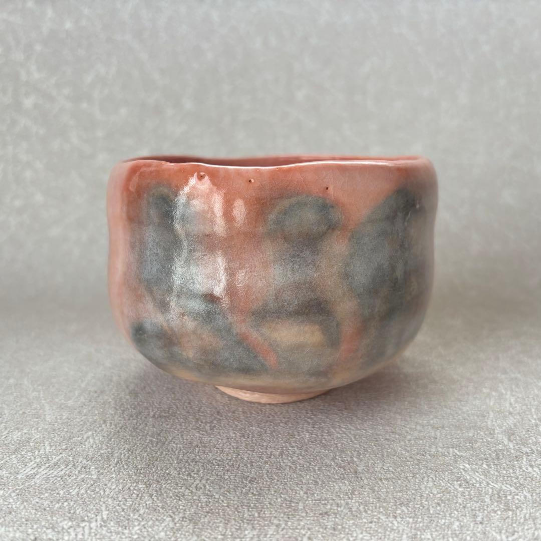 赤楽茶碗 佐々木虚室 帰来釜 抹茶碗 茶道具 楽焼 共箱 (38Aa)