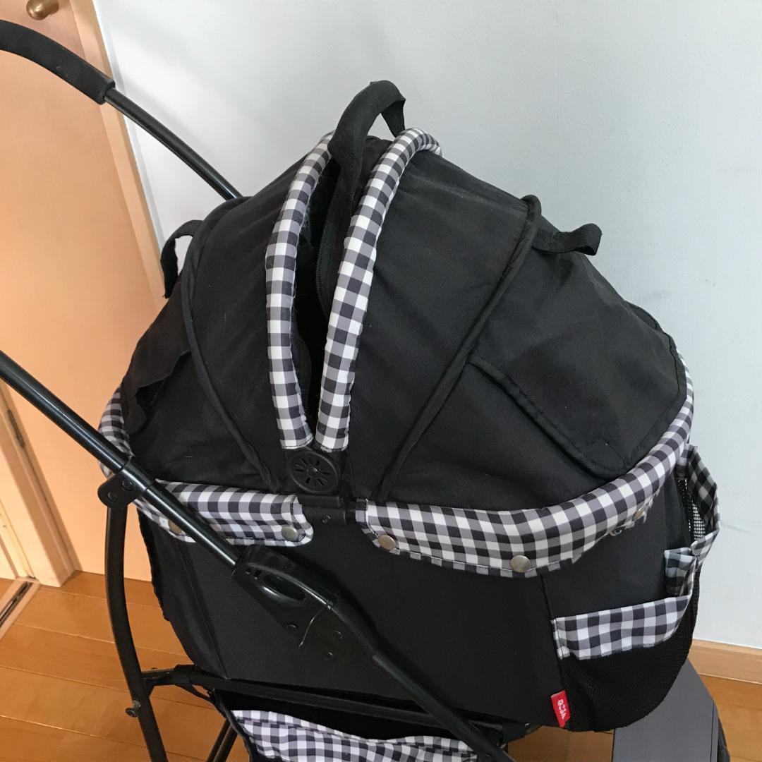 ねこるん 猫専用カート オープンキャビン 黒チェック ジェックス ペットカート