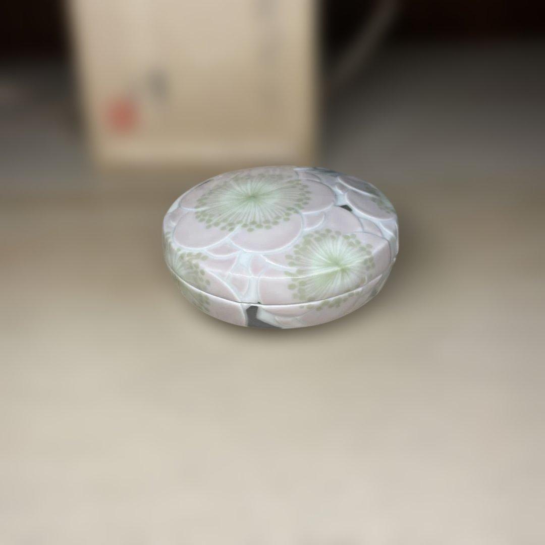 森洋　彩埏梅花文香合　共箱