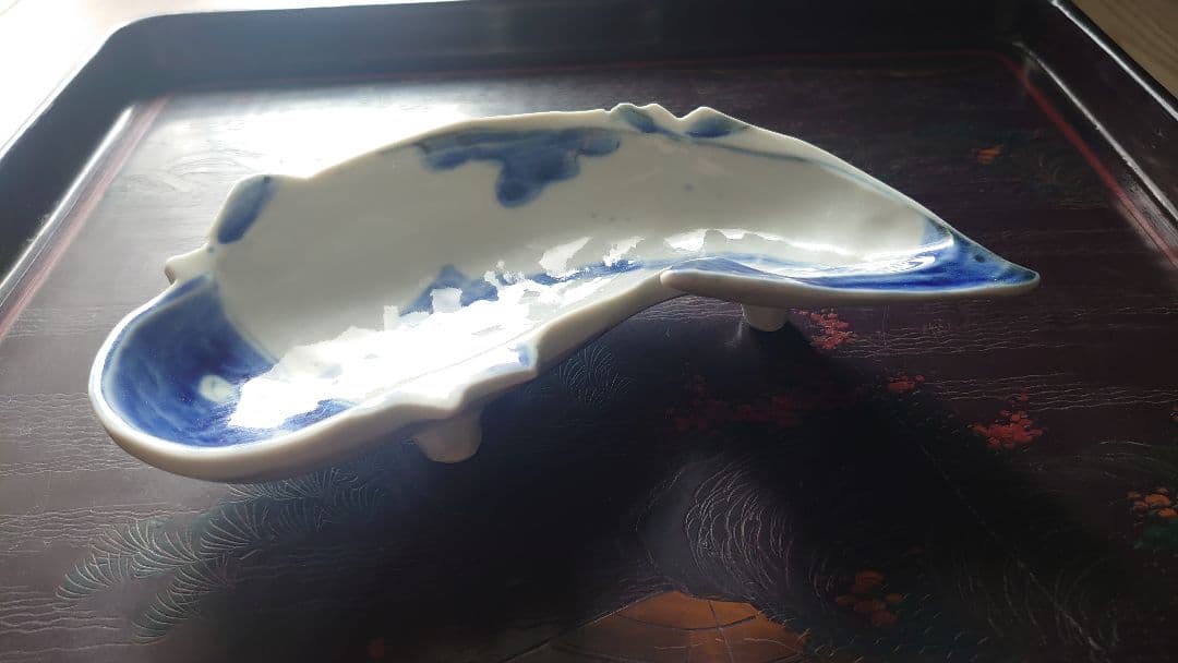 魯山人写 染付 鯰形 向付 5客 鯰形変形向付 箱なし