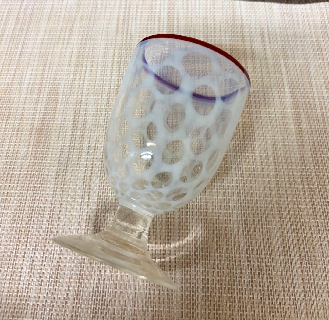 氷コップ 棗 水玉紋様 赤 アンティーク 大正ロマン