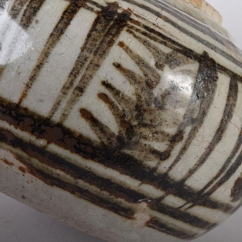 タイ古陶磁　スンコロク　宋胡録　香合　蓋物　時代箱　V　R8148