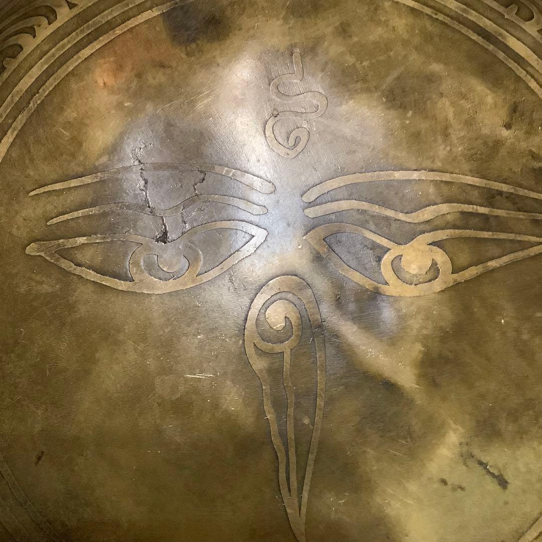 No32 チベット産 24.2cm チベタン シンギングボウル ヤントラ