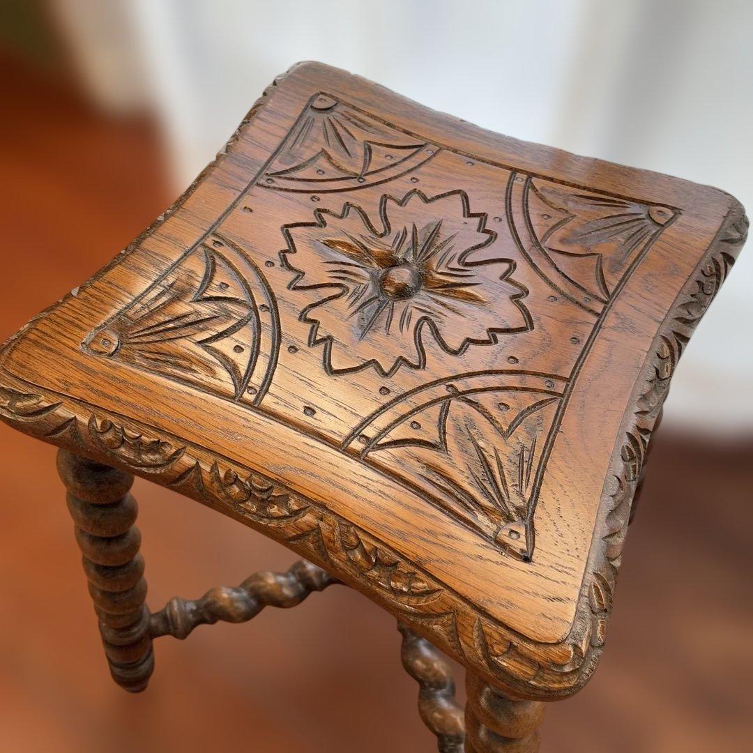 英国製アンティーク　スツール 椅子　おしゃれ オーク無垢材 木製