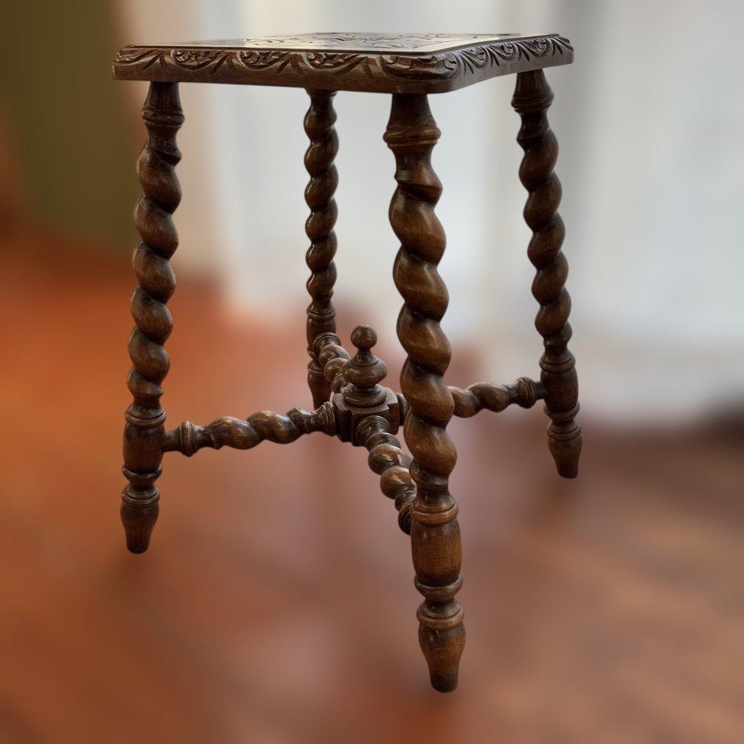 英国製アンティーク　スツール 椅子　おしゃれ オーク無垢材 木製