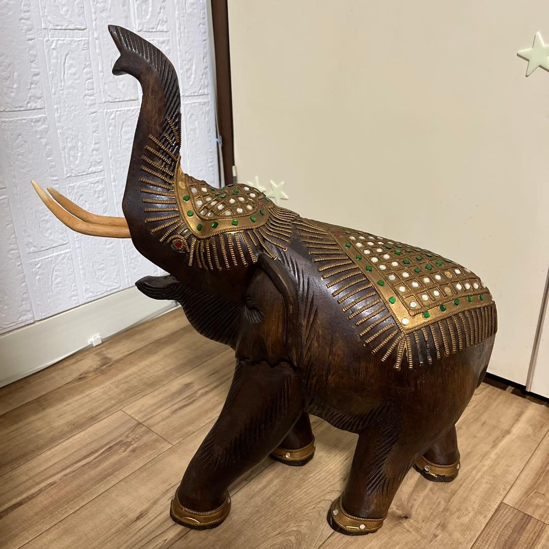 木製象の彫刻 インテリア装飾