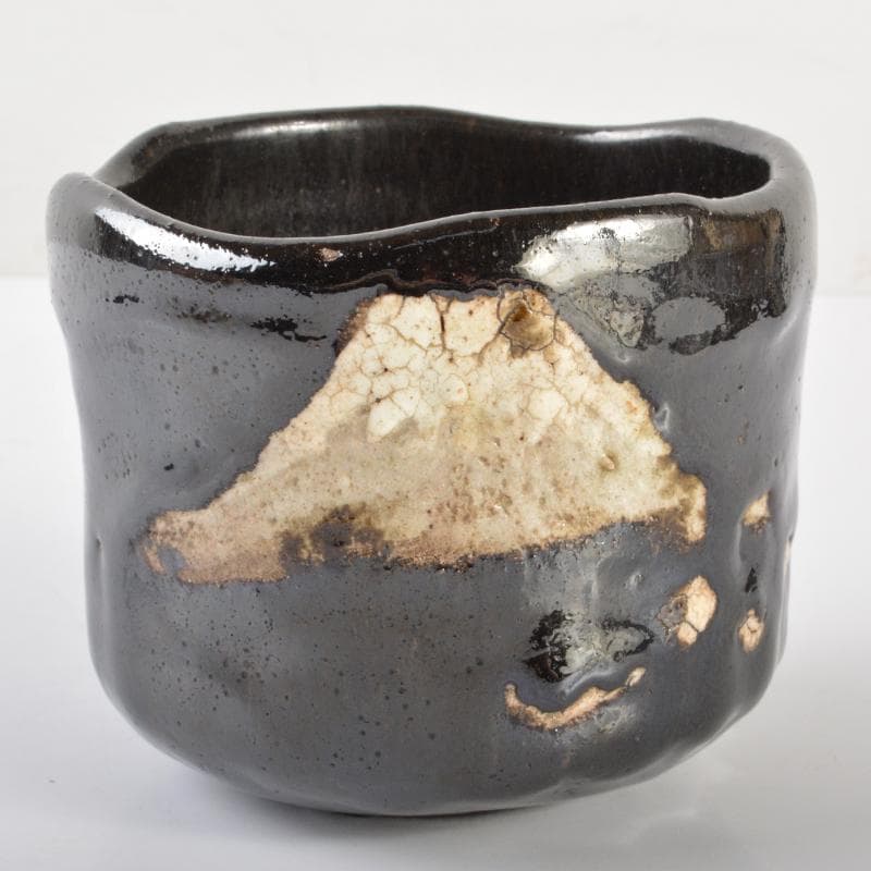 茶道具　尾形乾山造　富士図　黒筒茶碗　極め箱　M　R6620