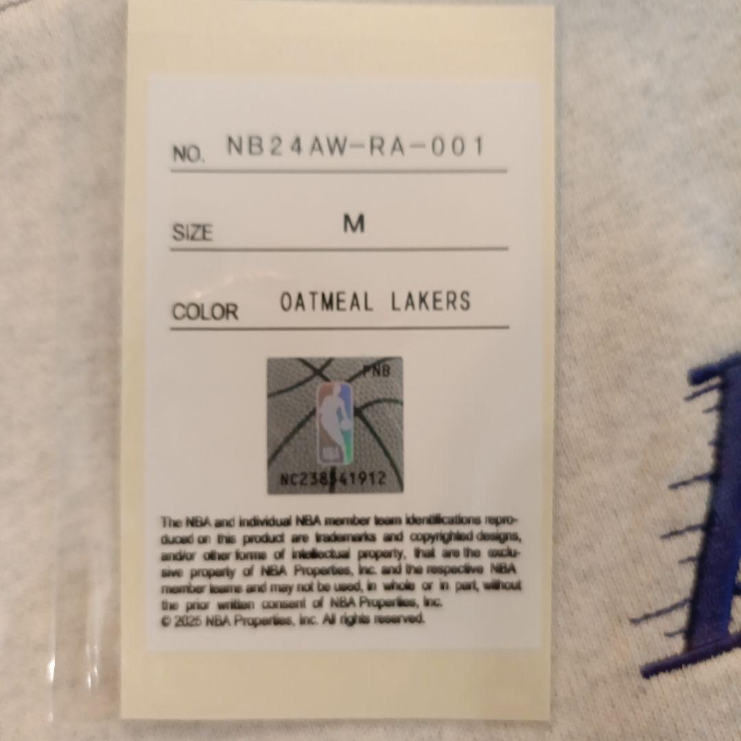NBA 別注 チーム レタリング スウェット Lakers オートミール　M