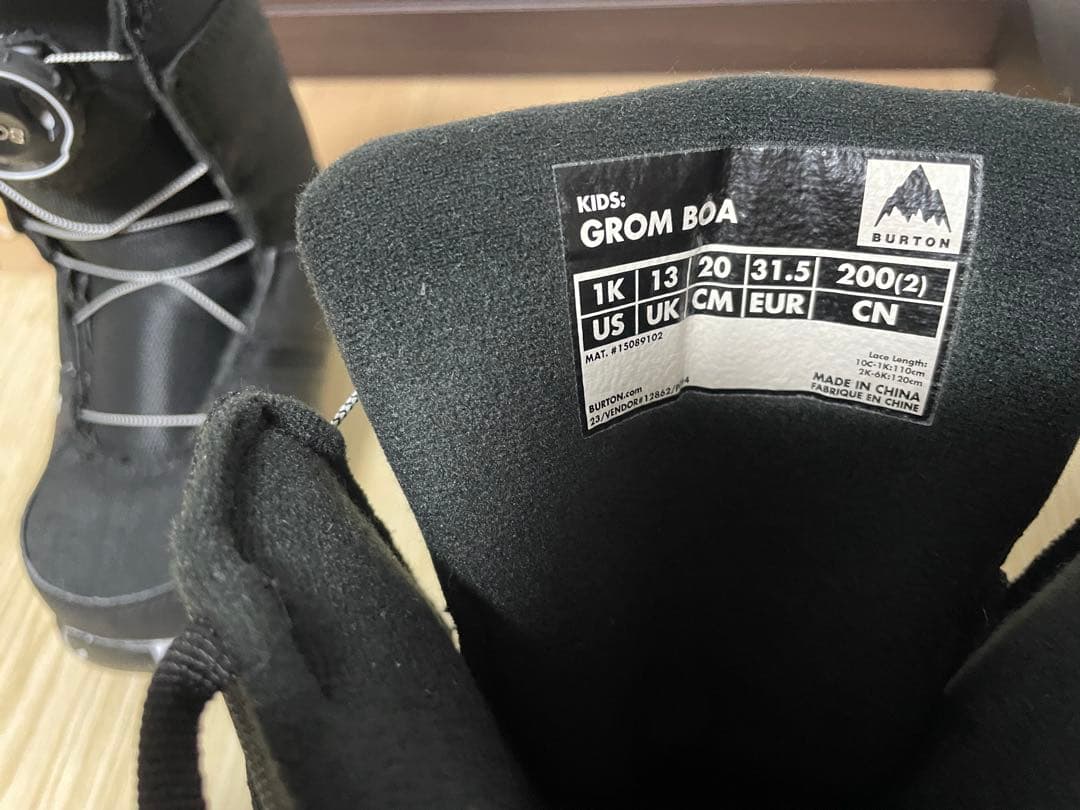BURTON GROM BOA 子供用スノーボードブーツ US 13 20cm