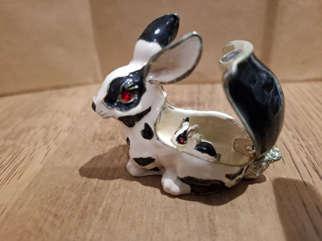 金属工芸 親子兎 秘密箱ArorA2003