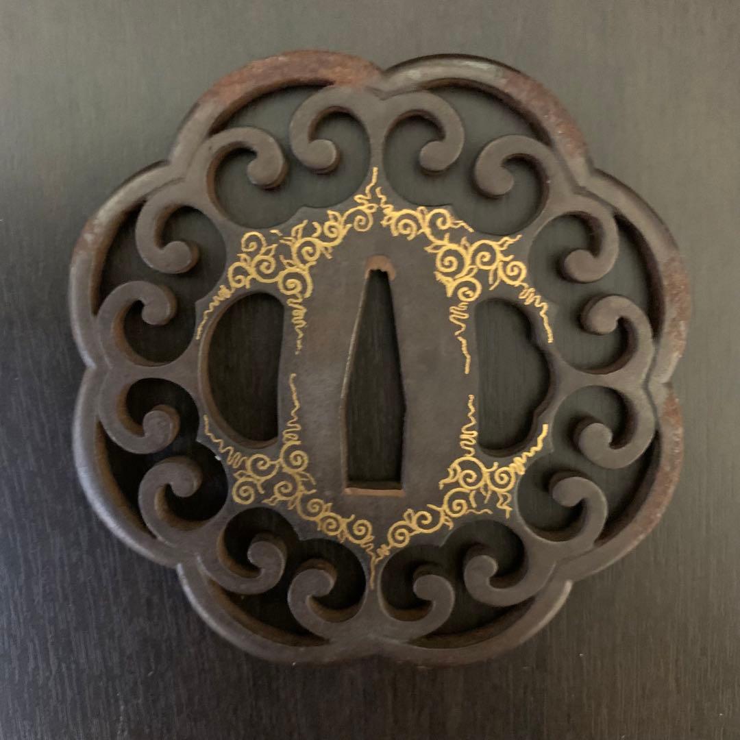 《アンティーク希少レア品！》《送料無料》⭐︎八ツ蕨手透鐔　鍔つば♪⭐︎