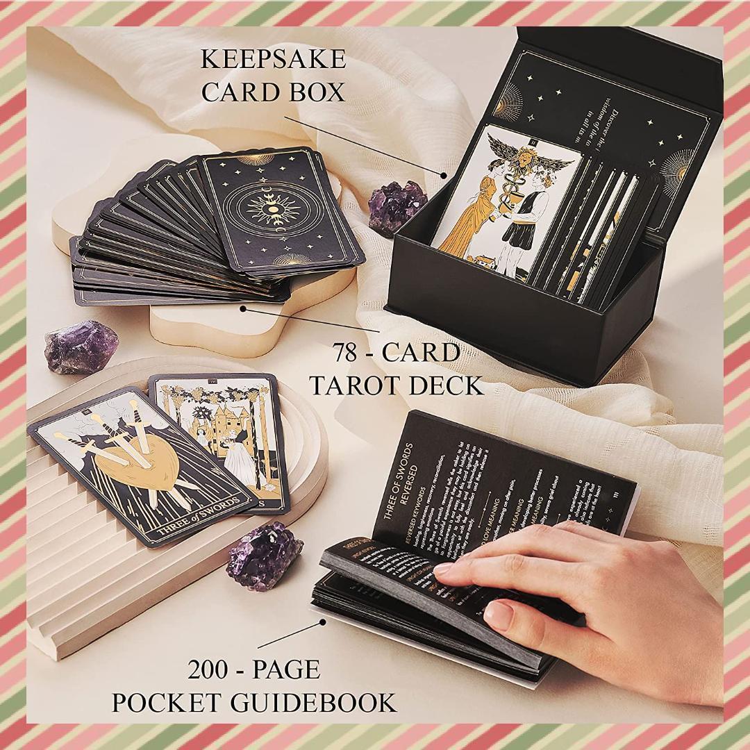 【正規品タロットカード】豪華仕様の海外プレミアムデッキ✨ゴールド×ブラック 金縁