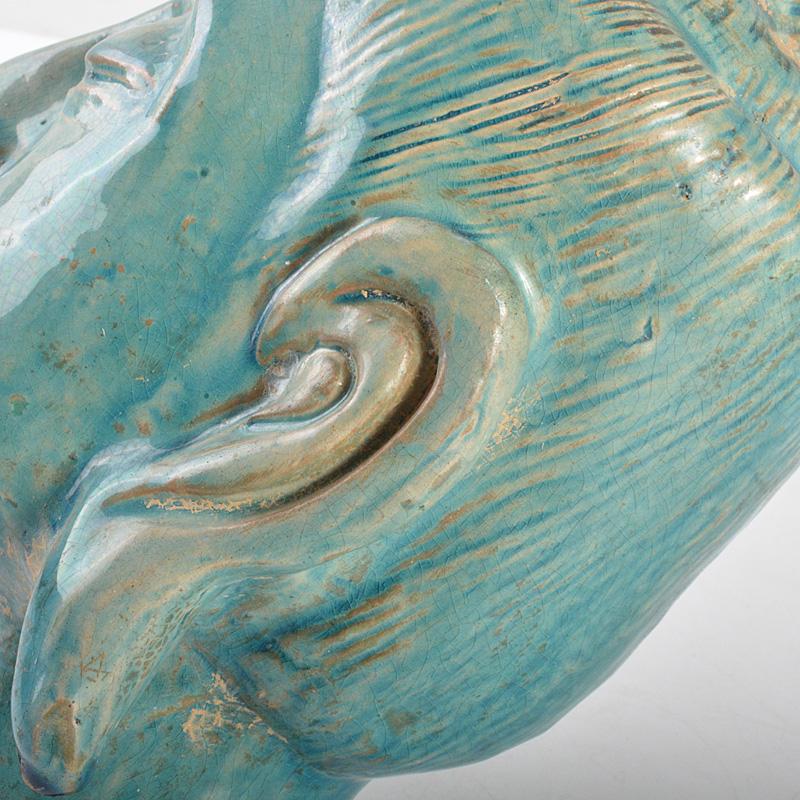 中国　三彩　仏頭　置物　C　6268