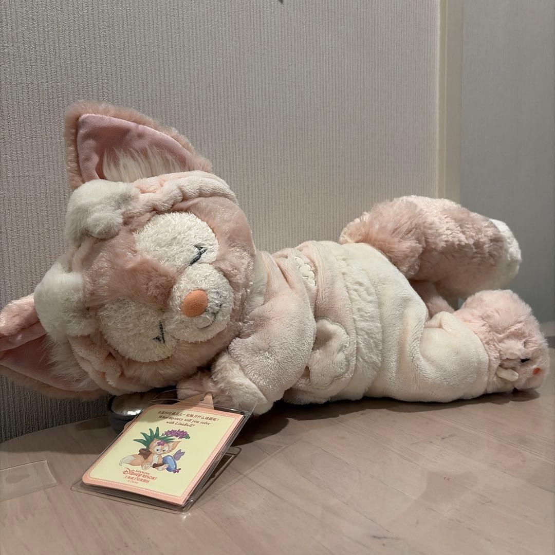 上海ディズニー限定リーナベルぬいぐるみS眠るパジャマ姿虫眼鏡新品美品