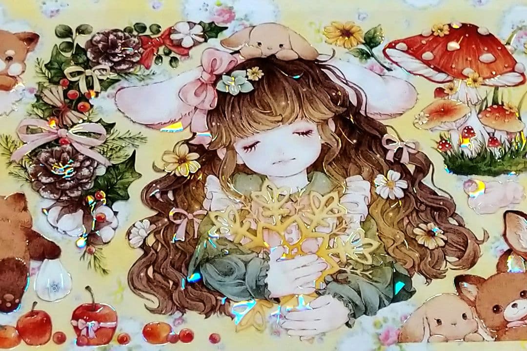 ✩のこり２✩J876＃制雪森林(贝壳光)浸月岛切り売り海外人物マステ女の子