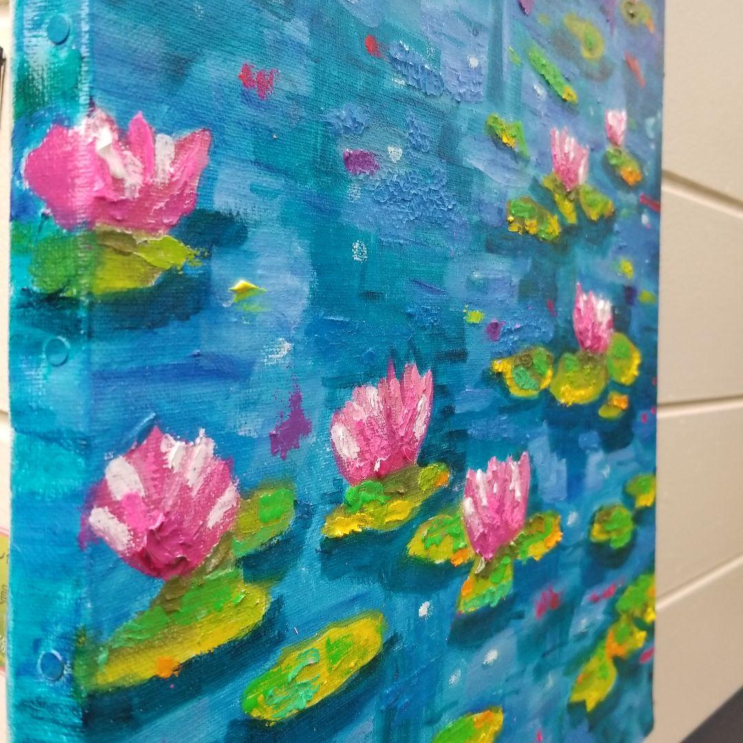 油絵　専用　おだやかな睡蓮の池