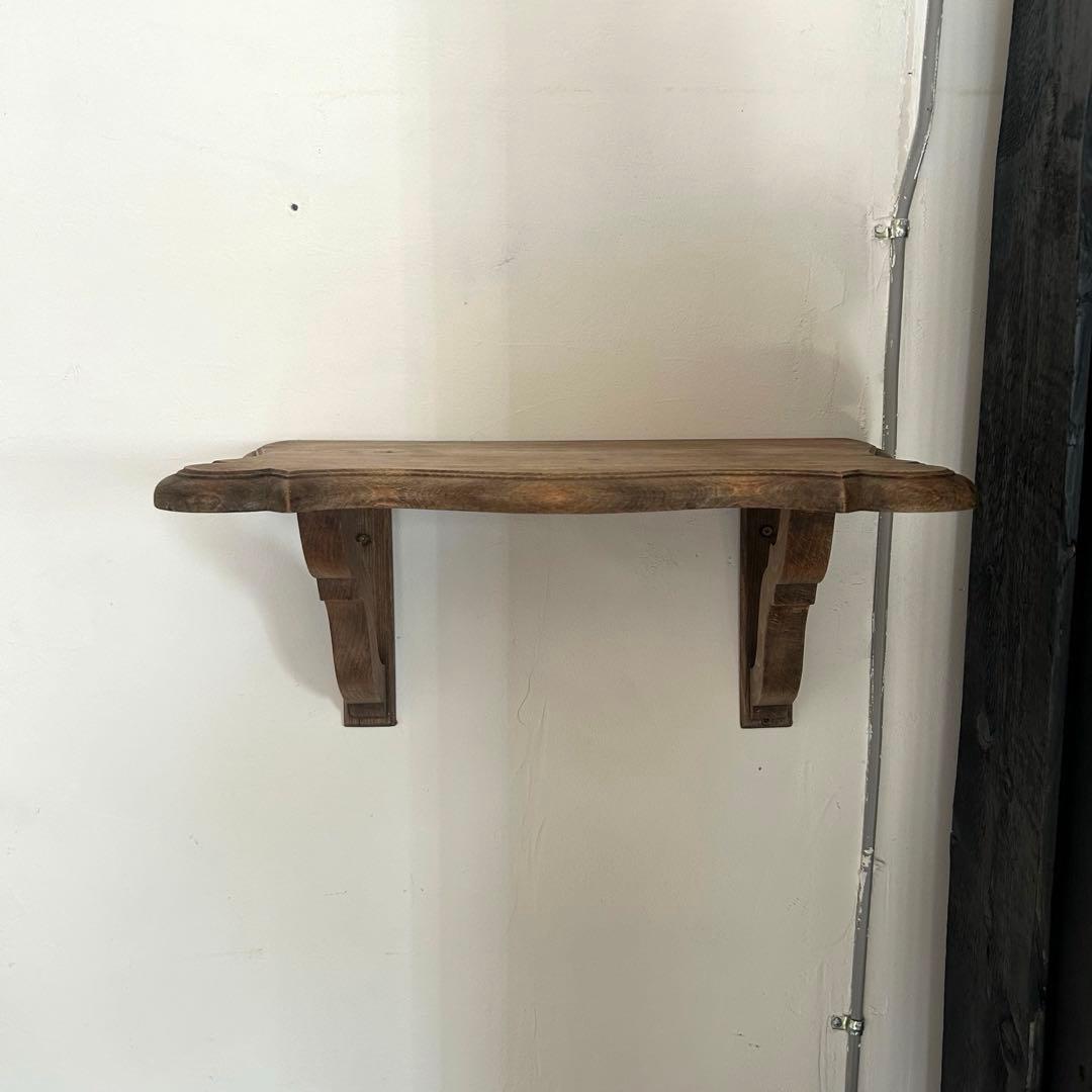 フランス アンティーク ウォールシェルフ 壁掛け棚 木製 無垢材 彫刻　剥離