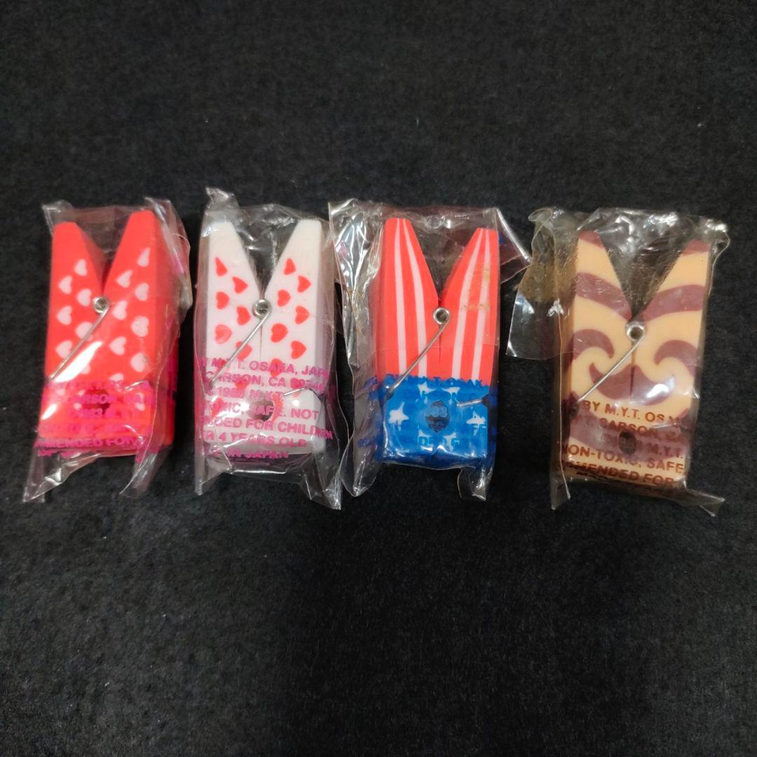 ■ 昭和レトロ 洗濯ばさみの消しゴムセット ファンシー文具 ■