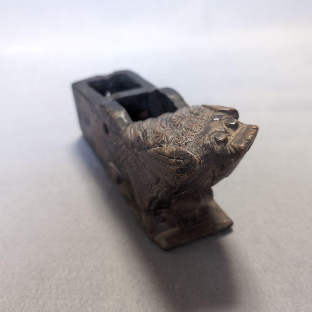 李朝 木製 獅子型 墨壺 木製墨壺 李朝木工 獅子型墨壺 李朝墨壺 李朝工芸