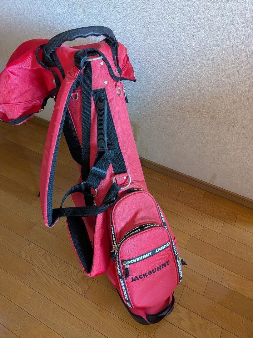 JACK BUNNY 赤 キャディバッグ スタンド付き