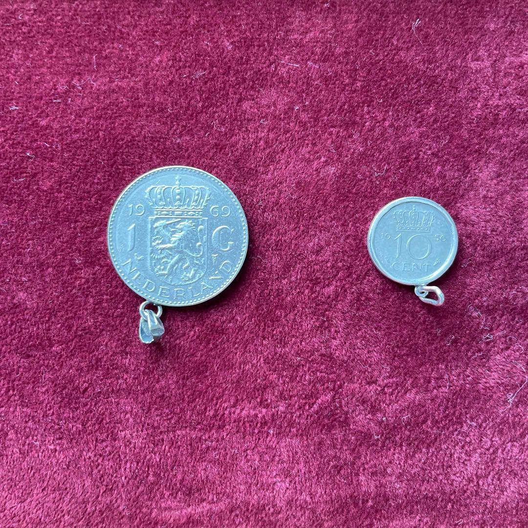 オランダ旧貨幣ペンダントトップ2点