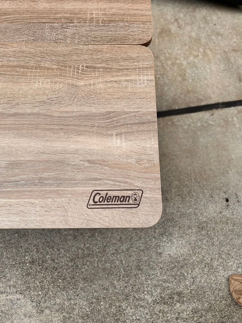 Coleman アウトドアテーブル 木目調 収納ケース付き