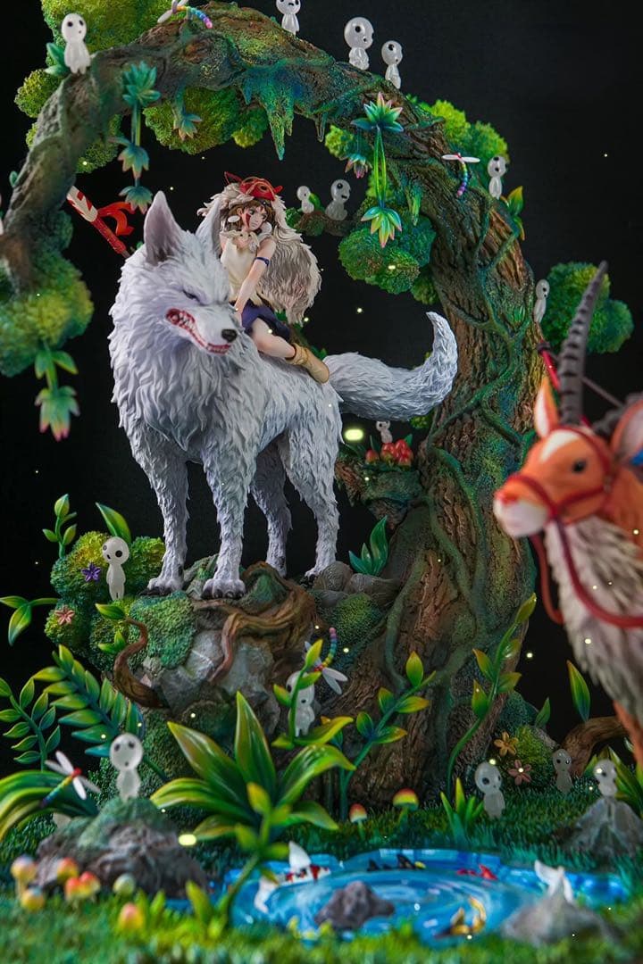 【新品】ジブリ もののけ姫 白神様 アシタカ フィギュア ガレージキット