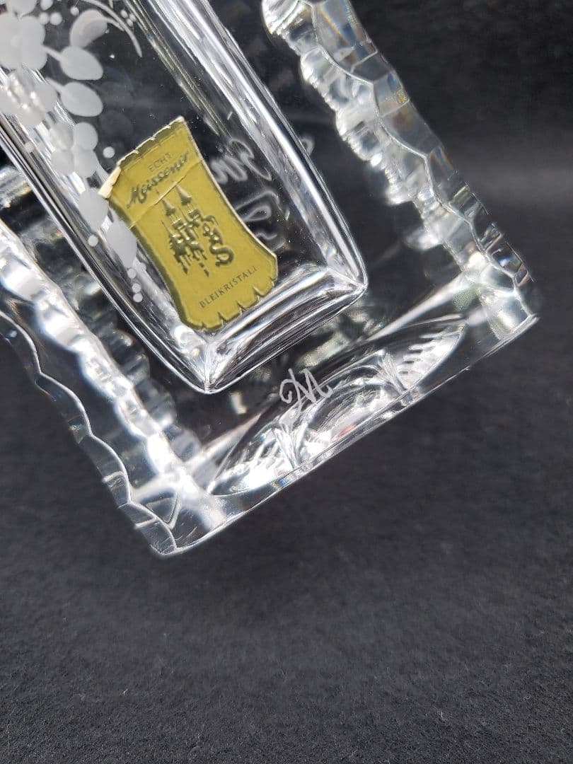 マイセン クリスタルガラス フラワーベース 花瓶 箱付 25cm