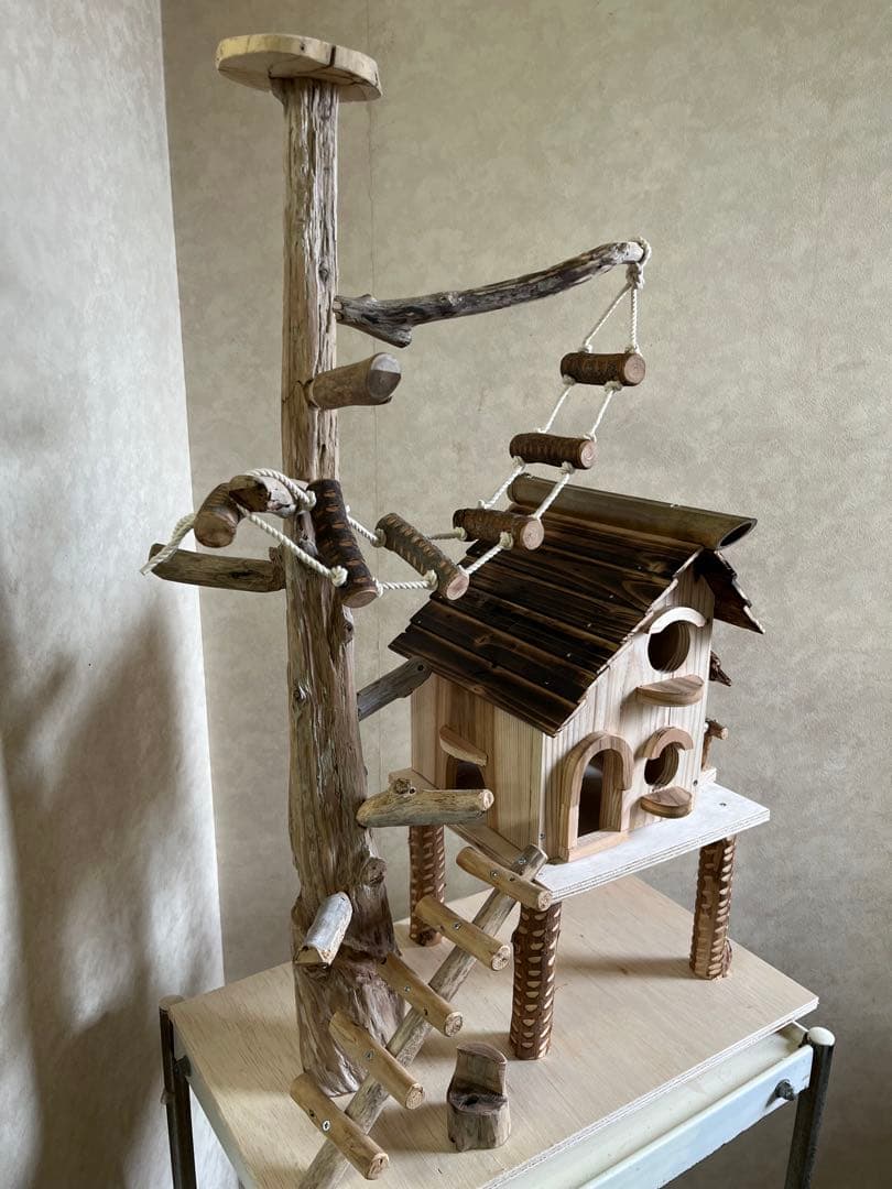 カシオレ鳥インコ止まり木 流木バードアスレチック 大サイズバードジム