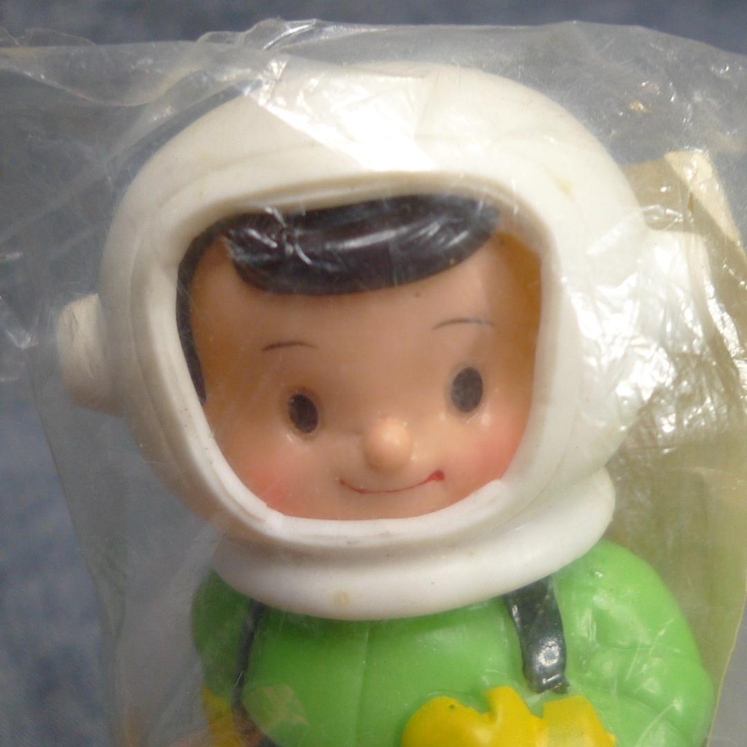 y551■こくぎん こくちゃん ソフビ 貯金箱 國民相互銀行◇宇宙飛行士