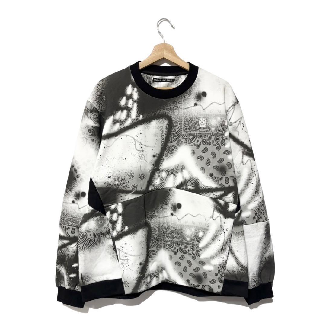ラッセルノ ゴルフ クルーネック P.O スプレー ペイズリー ホワイト XL