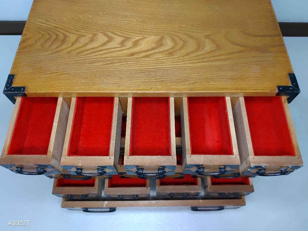 薬箪笥 薬箱 小引き出し 小物入れ 昭和レトロ 5段 17杯