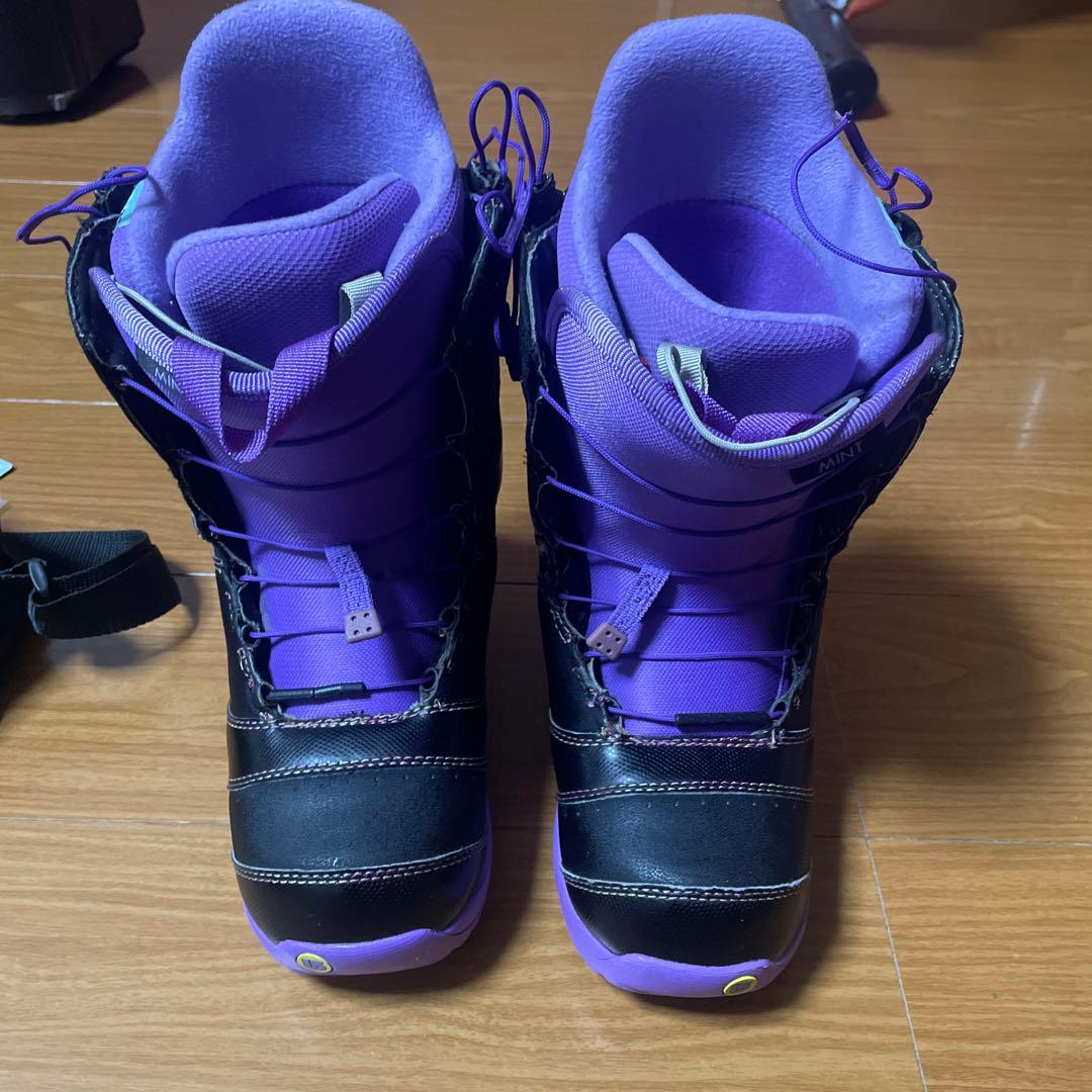 BURTON スノーボードブーツ 黒/紫 収納バッグ付き