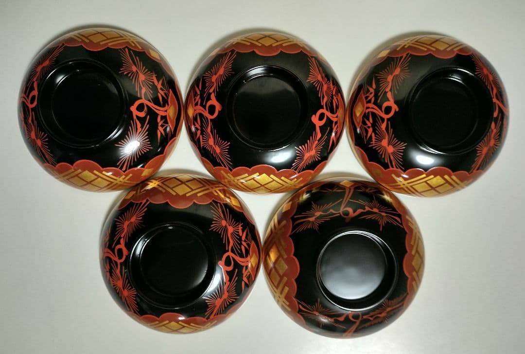 秀衡塗　秀衡椀　5客セット　煮物椀 雑煮椀